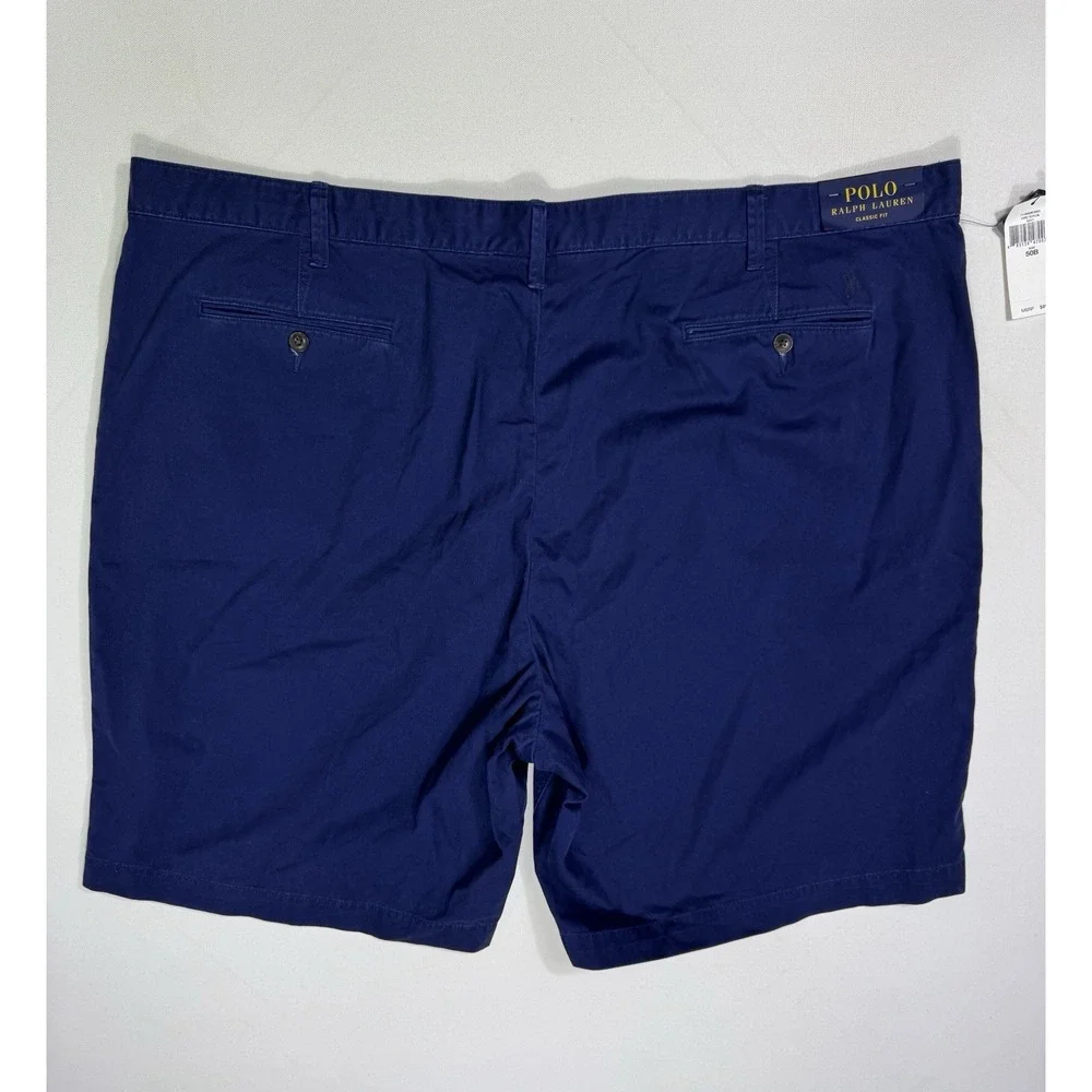 Polo Ralph Lauren Mens 50x10.5 Classic Fit Navy Blue Chino Shorts NWT Big & Tall
